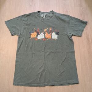 Scarecrow Halloween Farm Adult Medium Shirt Cottage‎ Folk Pumpkin Fall Bat